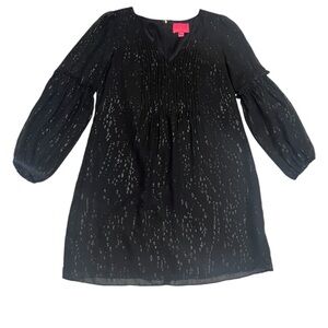EUC Lilly Pulitzer Black Cleme Sparkle Dress Size 8